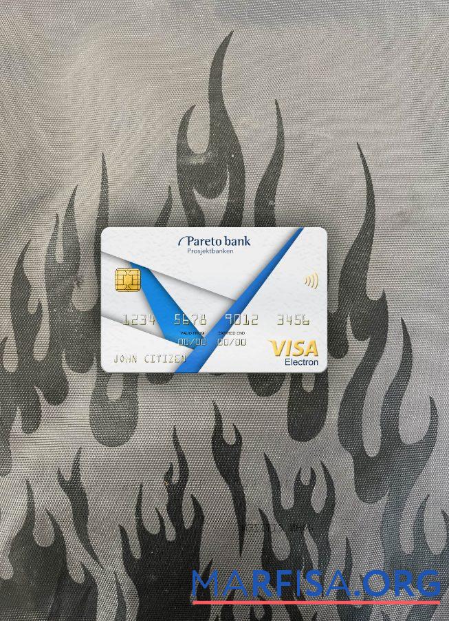 Realistic Norway Pareto bank visa electron card photolook front example